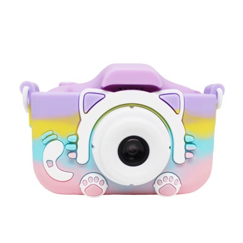 Colorful Cat Cute Kids Digital Camera - Cat-Themed HD Camera with 32GB Memory Card - Main Image