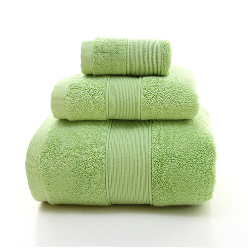 Green Luxury 100% Cotton Towel Set - 3-Piece Combed Cotton Bath Towel Set - Main Image
