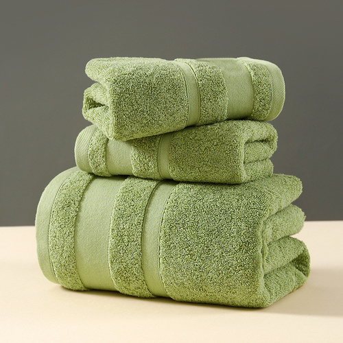 Green Luxury 3-Piece 100% Cotton Towel Set - Bath, Hand & Face Towels - Main Image