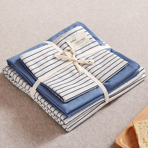 Blue and White 4-Piece Cotton Bedding Set - Fits 1.5m/1.8m Beds (Duvet Cover 200x230cm, Bed Sheet 230x250cm) - Main Image