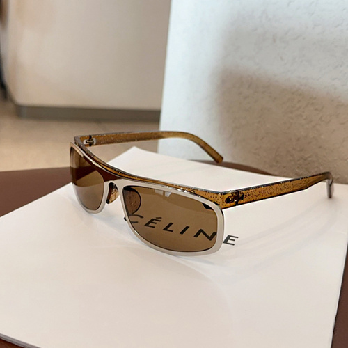 Brown Lenses With Brown Edges Trendy Curved Sunglasses - Cat Eye Design UV Protection Stylish Glare-Blocking Shades - Main Image