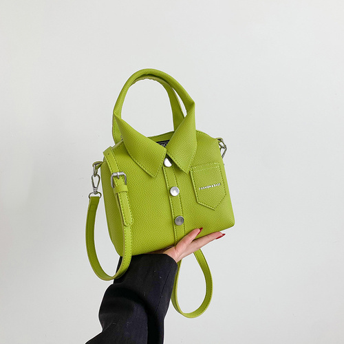 Green Trendy Shirt-Inspired PU Shoulder Bag | Stylish Handbag with Unique Design - Main Image