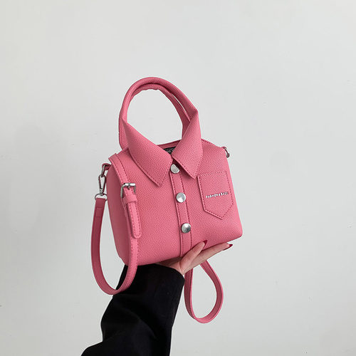 Pink Trendy Shirt-Inspired PU Shoulder Bag | Stylish Handbag with Unique Design - Main Image