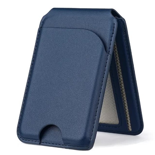Dark Blue MagSafe Magnetic Wallet with Stand - PU Leather Card Holder for iPhone - Main Image