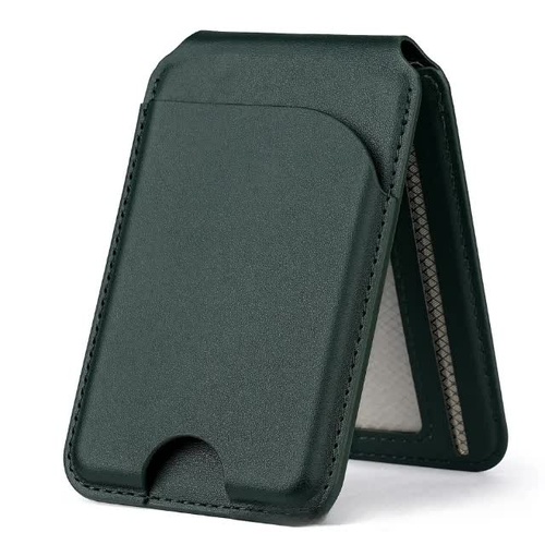 Dark Green MagSafe Magnetic Wallet with Stand - PU Leather Card Holder for iPhone - Main Image