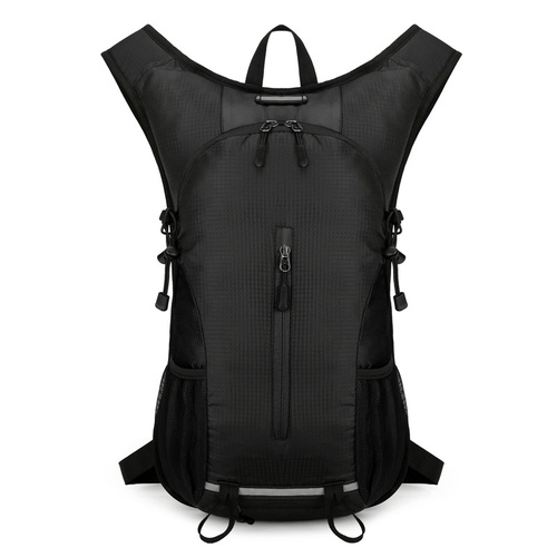Black Lightweight Outdoor Cycling Backpack - Durable and Water-Resistant Oxford Fabric, Large Capacity Sports Hiking Bag, Unisex Design - Main Image
