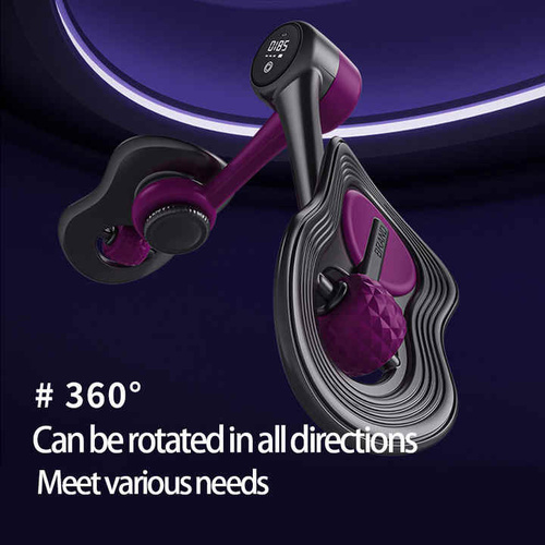Dark Purple Multi-Function Pelvic Floor Muscle Trainer | LCD Display | Postpartum Recovery Thigh Trimmer | 360° Rotatable Leg Fitness Tool - Main Image
