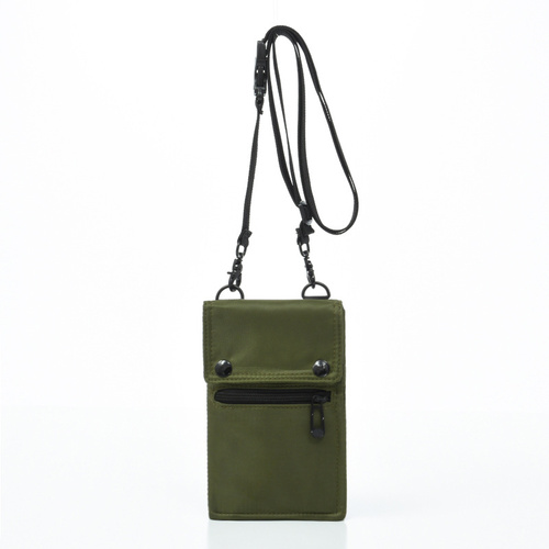 Green Water-Resistant Nylon Crossbody Phone Bag - Compact Travel Wallet & Card Holder for Men and Women(Mobile phones and cards are shooting props, no - Main Image