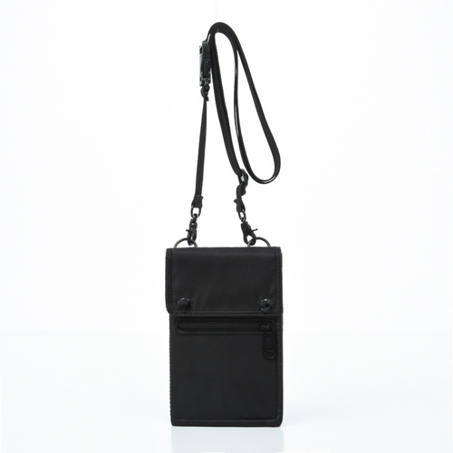 Black Water-Resistant Nylon Crossbody Phone Bag - Compact Travel Wallet & Card Holder for Men and Women(Mobile phones and cards are shooting props, no - Main Image
