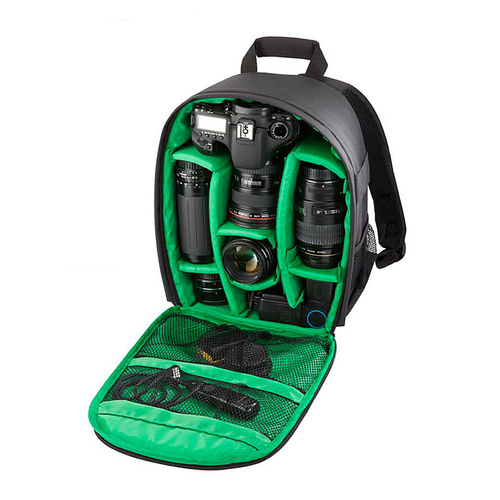 Green Lining Water-Resistant DSLR Camera Backpack with Tripod Holder, Lightweight and Spacious Photography Bag for Outdoor Use(Camera and accessories  - Main Image