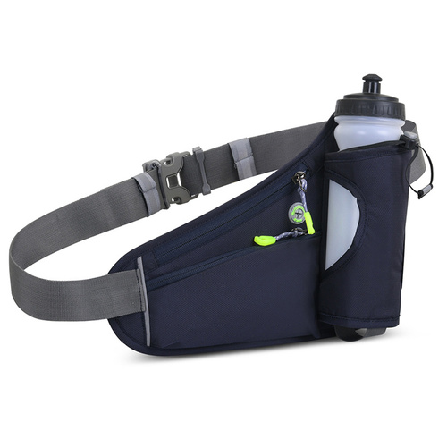 Dark Blue Hydration Running Waist Pack - Waterproof Lightweight Sports Belt with Bottle Holder(Water bottles are filming props, not included) - Main Image