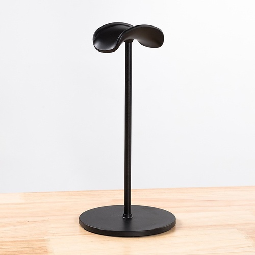 Black Universal Aluminum Headphone Stand – Durable Detachable Desktop Headset Holder - Main Image