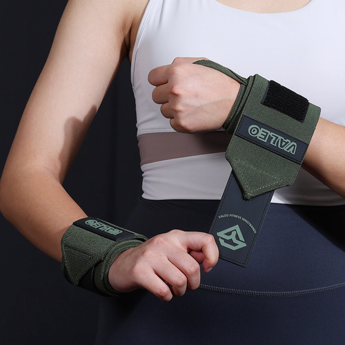 1 Pair Dark Green Heavy-Duty Gym Wrist Wraps for Weightlifting, Powerlifting, and Injury Prevention - Main Image