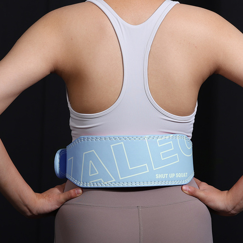 Size L Blue Professional Weightlifting Belt with Sponge Padding for Deep Squat and Deadlift - Men and Women Fitness Support - Main Image