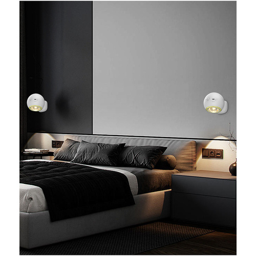 2 Pcs White Rechargeable Magnetic USB Table Lamp & Wall Light - 3000K/4000K/6000K Adjustable Brightness with Anti-Glare Design - Main Image