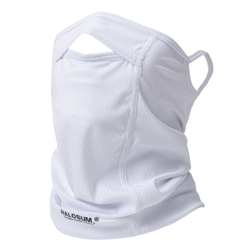 2 Pcs White UV Protection Breathable Cycling Face Mask with Ear Hooks - Summer Ice Silk Neck Gaiter for Men and Women - Main Image