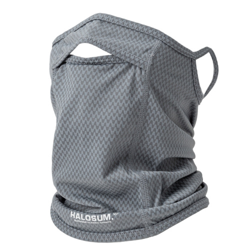 2 Pcs Grey UV Protection Breathable Cycling Face Mask with Ear Hooks - Summer Ice Silk Neck Gaiter for Men and Women - Main Image