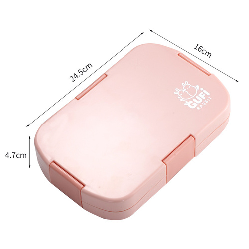 Pink Kids' Lunch Box with Compartments - BPA-Free Microwave Safe Bento Box for School Meals - Main Image