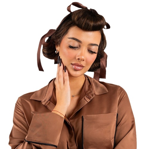 Brown 3 Sticks  No-Heat Hair Curling Ribbon Kit - Silk Ribbon Curling Wand for Sleep-in Styling - Main Image