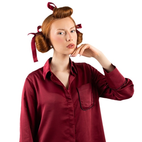 Claret 3 Sticks  No-Heat Hair Curling Ribbon Kit - Silk Ribbon Curling Wand for Sleep-in Styling - Main Image