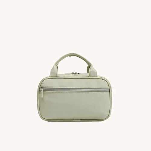 Green Premium PU Leather Portable Makeup Bag - Large Capacity Waterproof Travel Cosmetic Organizer(Cosmetics are shooting props, not included) - Main Image