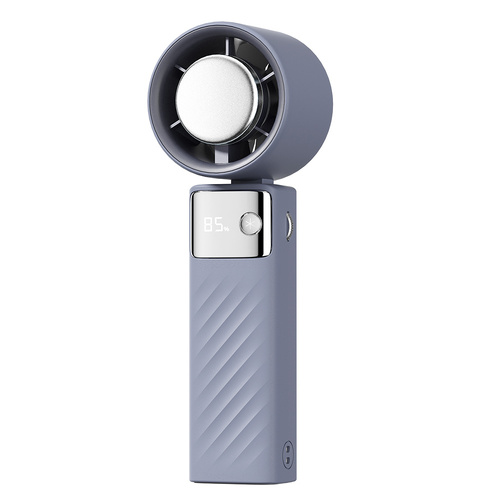 Blue Portable Turbo Handheld USB Rechargeable Fan with Digital Speed Display - High-Speed Cooling Fan for Outdoor Use - Main Image