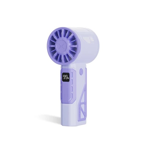 Purple 100-Speed Mecha Handheld Fan | USB Rechargeable High-Speed Mini Fan | Powerful & Silent | Lightweight 150g with 6-8 Hour Battery Life - Main Image