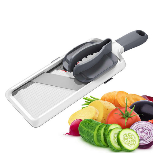 Grey Multi-Function Vegetable Cutter, Potato Slicer, Fruit Slicing Machine, Grater for Carrots & More - Main Image