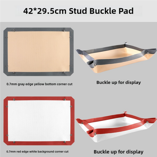 2-piece set (Gray Edge Yellow Background + Red Edge White Background) Non-stick Silicone Baking Mat for Oven & Microwave | Reusable, Thickened Fiber B - Main Image