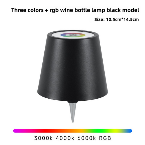 Black RGB Color-Changing LED Bottle Lamp – Adjustable Smart Lighting for Home Decor - Main Image
