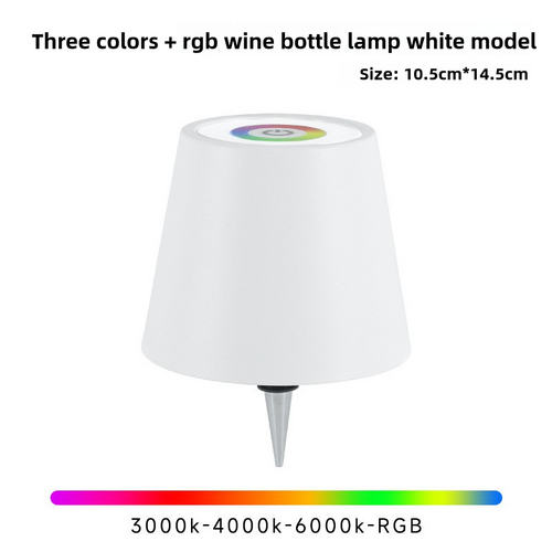 White RGB Color-Changing LED Bottle Lamp - Adjustable Smart Lighting for Home Decor - Main Image