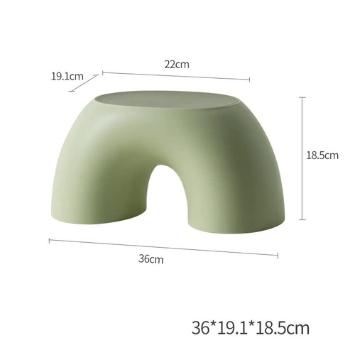 Green Minimalist Round Shape Footstool - Durable Anti-slip Rainbow Stool for Home, Creative Design PP+Polypropylene Material, Comfortable Shoe Bench - Main Image