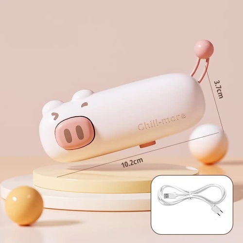 2 Pcs Pink Pig Mini Handheld Heat Sealing Machine for Food Bags – Compact, Portable, USB Rechargeable - Main Image
