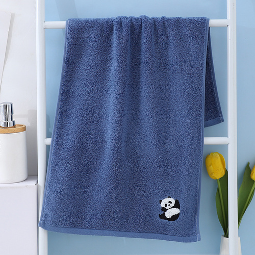 2 Pcs Blue Panda Print Soft Cotton Hand Towel, Super Absorbent Mini Towels, 34x75cm - Main Image