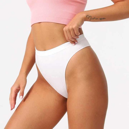 Size S Comfortable High-Waisted Women's Cotton Thong Underwear – 6-Pack in Classic Colors - Main Image