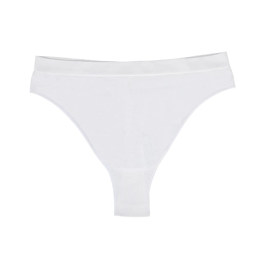 Size S White Comfortable  High-Waisted Thong Underwear – 3-Pack for Everyday Comfort - Main Image