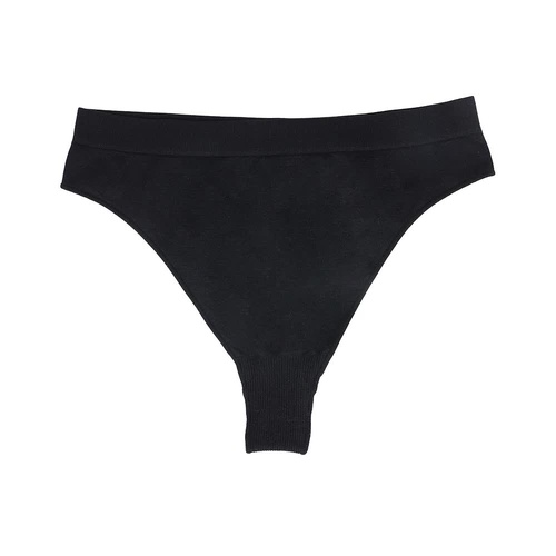 Size S Black Comfortable  High-Waisted Thong Underwear - 3-Pack for Everyday Comfort - Main Image