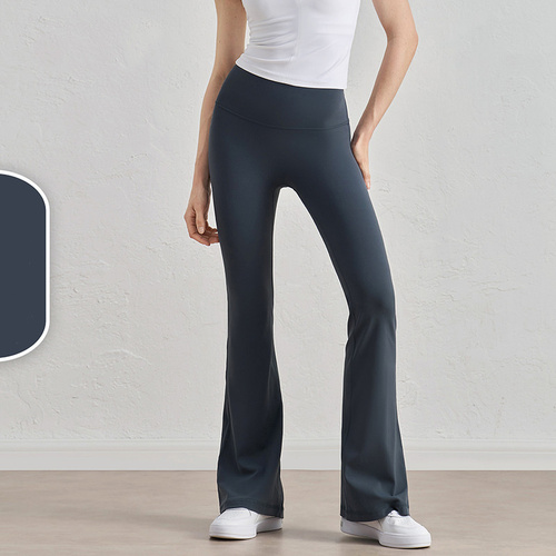 Oil Blue High-Waisted Lycra Yoga Bell-Bottom Pants for Women – Tummy Control & Butt Lifting - Main Image