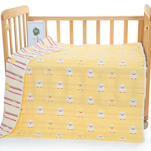 Yellow Chick, 6-Layer Muslin Baby Blanket - Soft Cotton Bedding for Infants and Toddlers, 110x110 cm, - Main Image