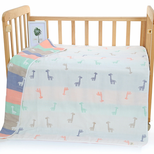 Giraffe, 6-Layer Muslin Baby Blanket - Soft Cotton Bedding for Infants and Toddlers, 110x110 cm, - Main Image