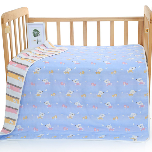Blue Dog, 6-Layer Muslin Baby Blanket - Soft Cotton Bedding for Infants and Toddlers, 110x110cm - Main Image