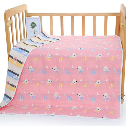Pink Dog, 6-Layer Muslin Baby Blanket - Soft Cotton Bedding for Infants and Toddlers, 110x110cm - Main Image