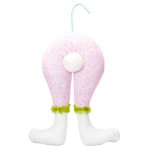Pink Easter Bunny Hanging Legs Decoration - Festive Home Scene Prop 54cm (24.3in) - Main Image