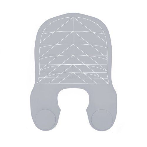 Gray Striped Silicone Hairdressing Cape - Extended Oversized Shoulder Pad for Hair Dyeing and Perming - Main Image