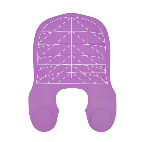 Purple Striped Silicone Hairdressing Cape - Extended Oversized Shoulder Pad for Hair Dyeing and Perming - Main Image