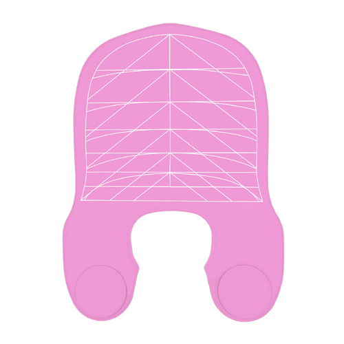 Pink Striped Silicone Hairdressing Cape - Extended Oversized Shoulder Pad for Hair Dyeing and Perming - Main Image