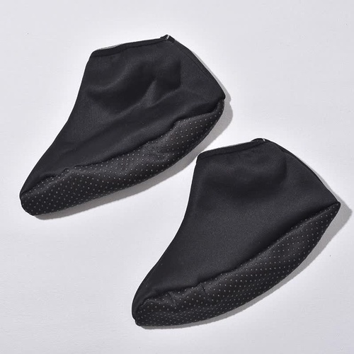 6 Pairs Women's Cozy Black Non-Slip Mid-Calf Socks - Warm Fleece-Lined High-Top Floor Socks for Fall & Winter - Main Image