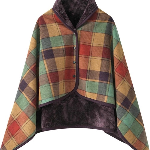 Multicolor Rasa 100x140cm Wearable Fleece Blanket - Soft, Warm & Anti-Pilling, Stylish Plaid Design - Main Image