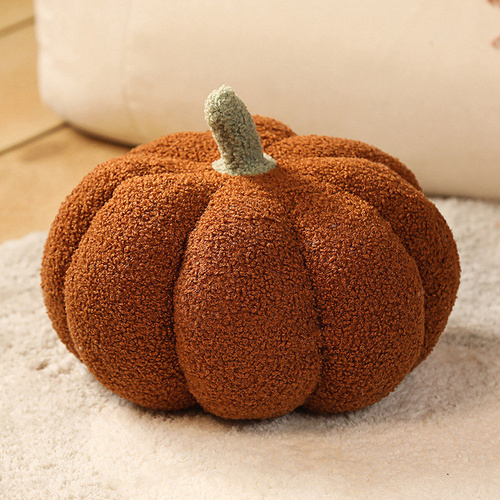Brown 2-PCS 30cm Creative Plush Pumpkin Pillow for Sofa, Window Seat & Living Room Decoration - Main Image