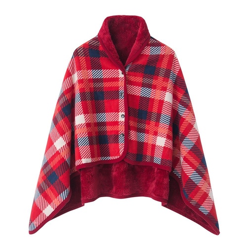 Red Rasa 100x140cm Wearable Fleece Blanket - Soft, Warm & Anti-Pilling, Stylish Plaid Design - Main Image